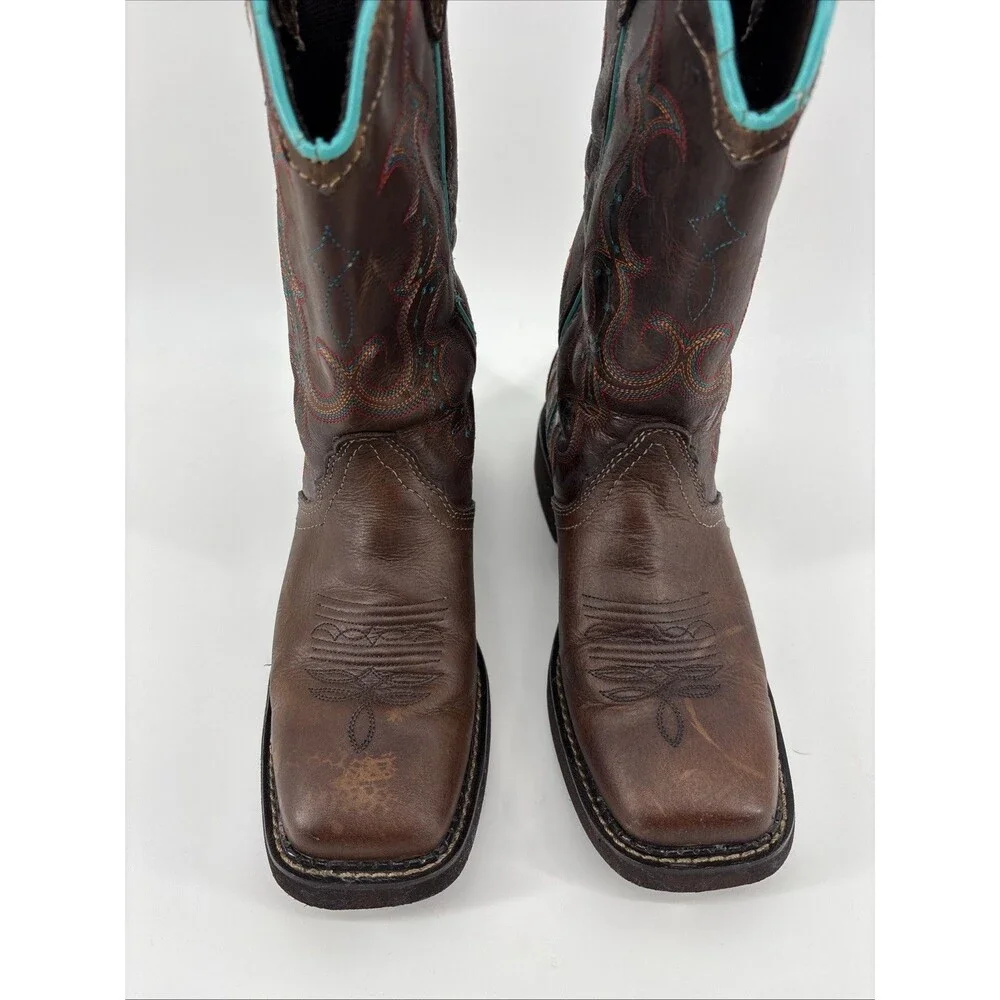 Justin Gypsy Raya Brown Leather Square Toe Cowboy Boots Women’s 7B GY2900 - Picture 2 of 7